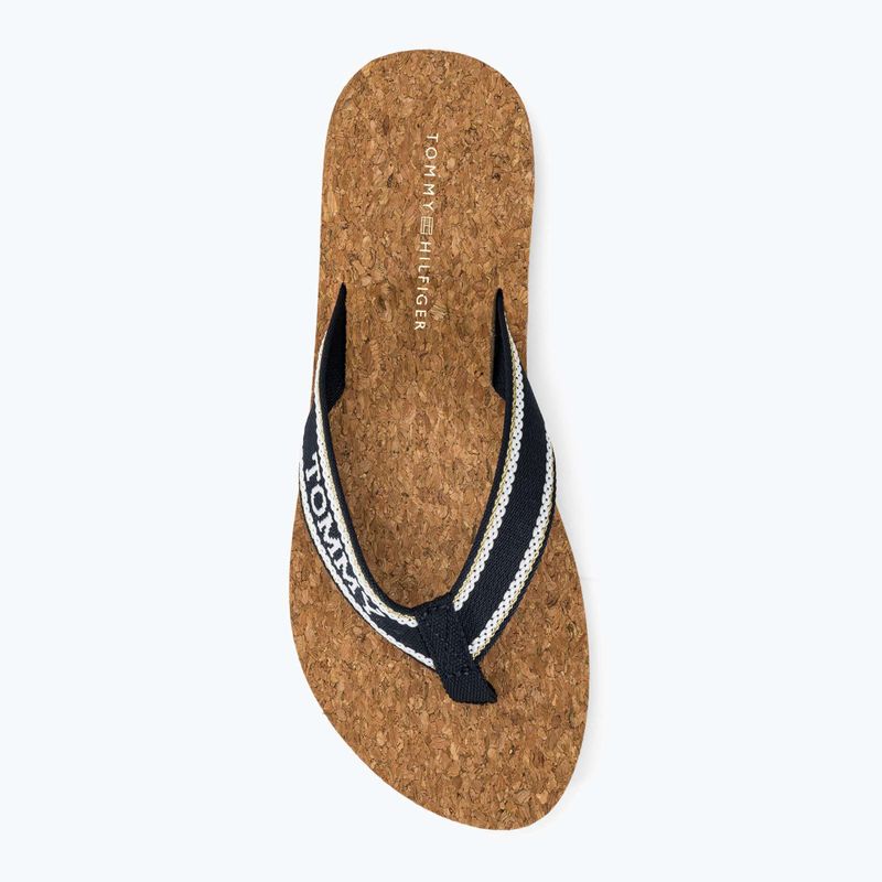 Dámské žabky Tommy Hilfiger Cork Beach Sandal space blue 6