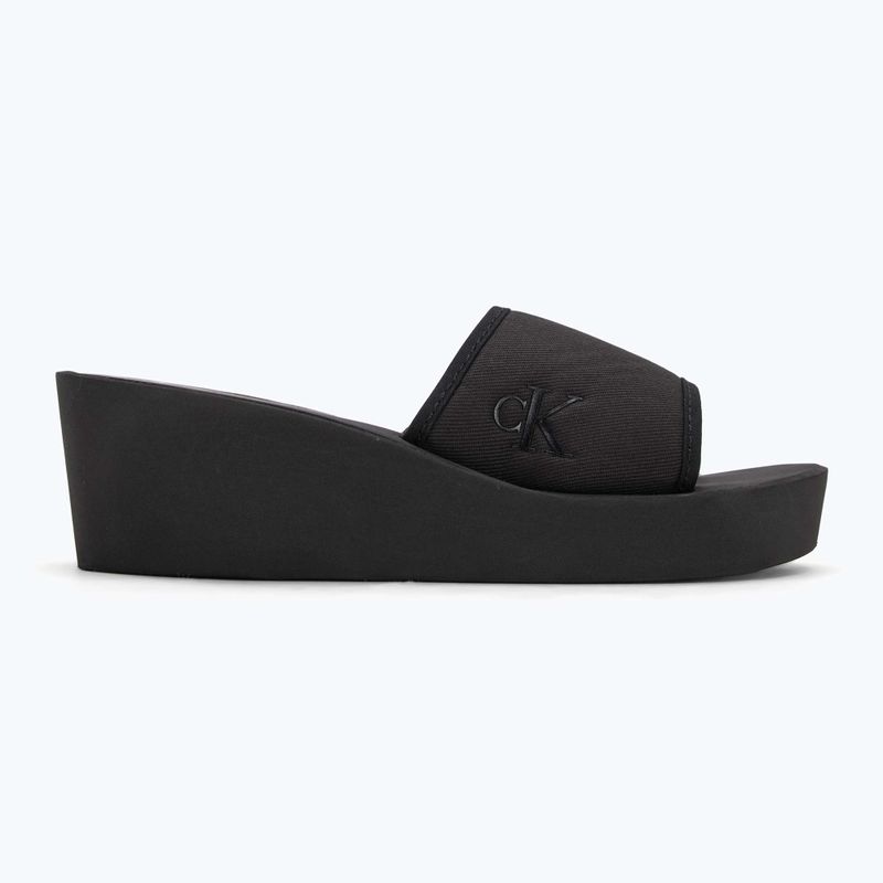 Dámské nazouváky Calvin Klein YW0YW01725 Beach Wedge Slide Canvas triple black 2