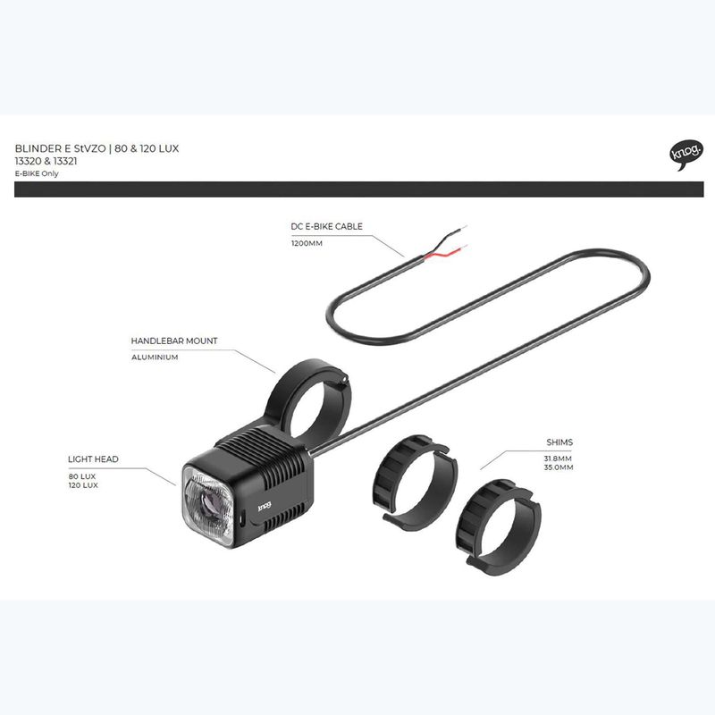 Přední světlo na kolo Knog Blinder E 120 Lux StVZO black 4