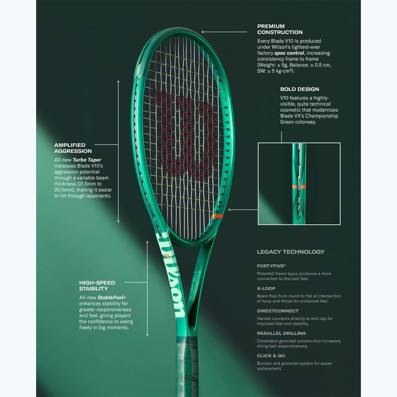 Dětská tenisová raketa Wilson Blade Jr 26 V10 green 13