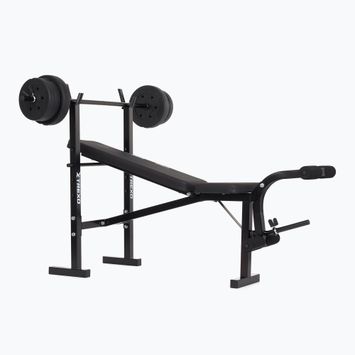 Posilovací lavice XTREXO BenchFit Lite se stojanem a činkou black