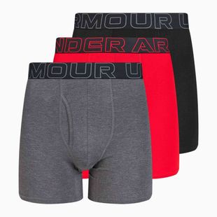 Pánské boxerky Under Armour Perf Cotton 6" 3 ks carbon black/galaxy black