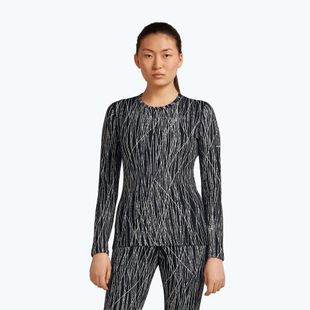 Dámské trekkingové triko Longsleeve Icebreaker Merino 260 Tech Vertex Crewe Delta Lines AOP black/snow/j