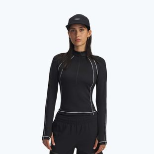 Dámský tréninkový Longsleeve Under Armour ColdGear Textured 1/2 Zip Black/White/Metallic Silver
