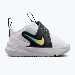 Dětské boty Nike Team Hustle D 12 white/black/clear emerald/topaz gold