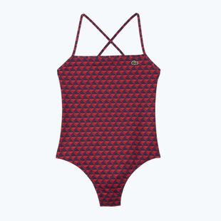 Lacoste dámské jednodílné plavky MF7264 penumbra / alizarin / red