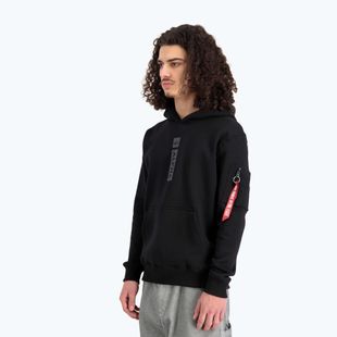 Pánská mikina Alpha Industries Puff Print Hoodie black