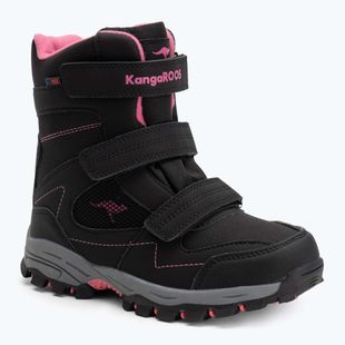 Dětské sněhule KangaROOS K-Robi KTX jet black/daisy pink