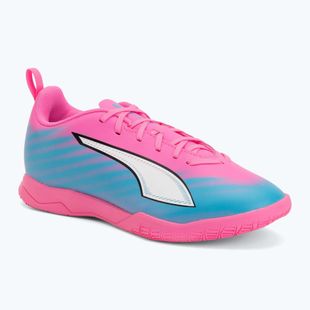 Dětské kopačky PUMA Ultra 6 Play It Jr poison pink/puma wht/sun stream/bright aqua/puma blk