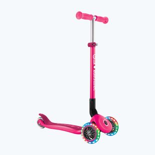 Dětská tříkolová koloběžka Globber Primo Foldable Lights fuchsia
