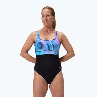 Dámské jednodílné plavky Speedo Shaping Contour Eclipse Printed indigo glow