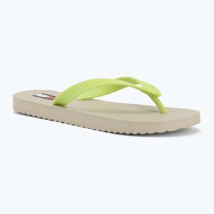 Dámské žabky Tommy Jeans Logo Summer white clay/lime essence